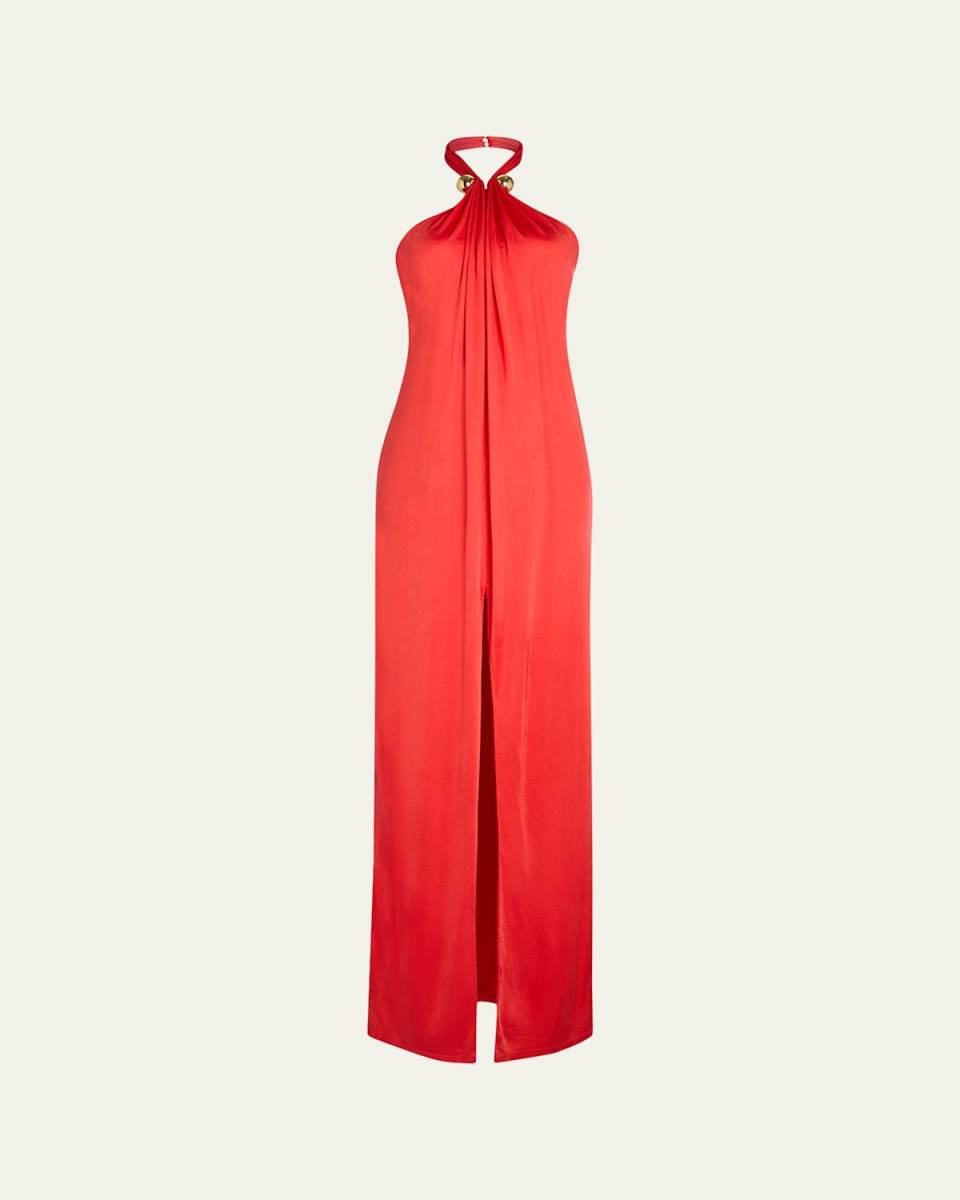 Becs Satin Halter Gown